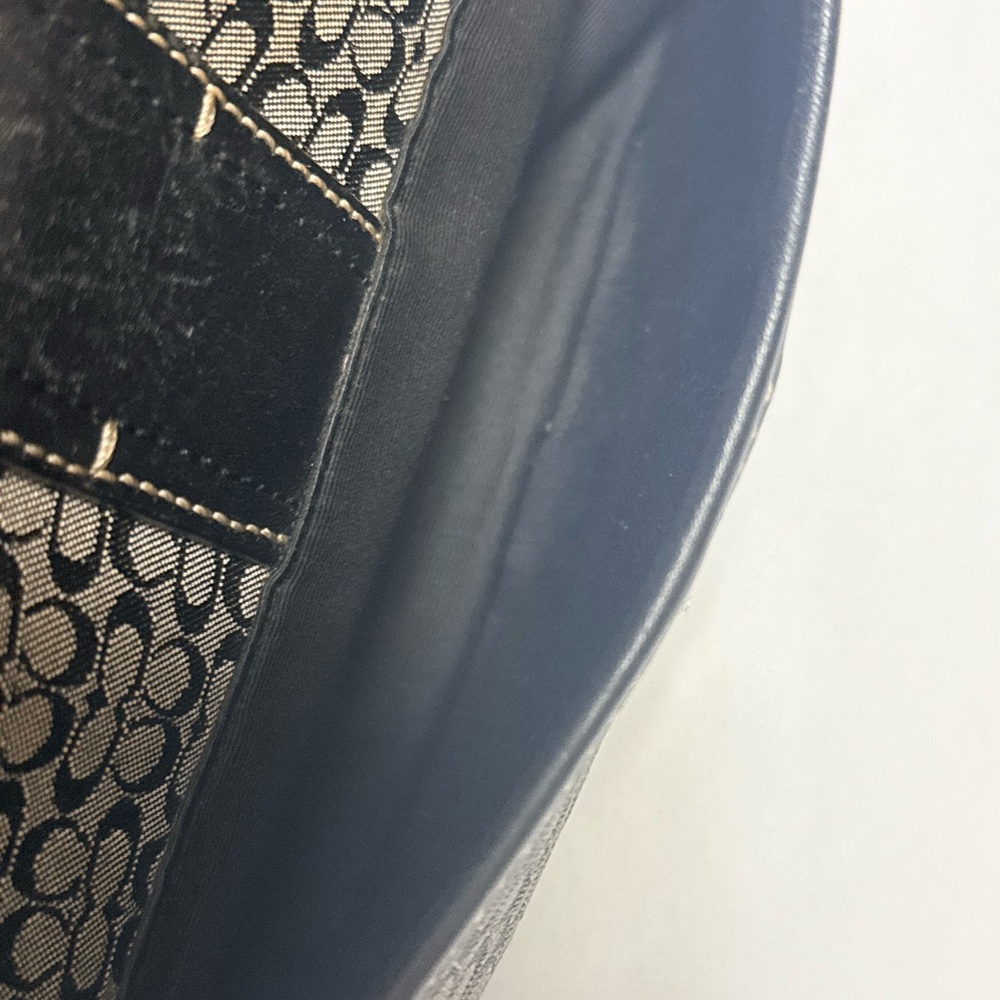 Vintage Y2K Coach Soho Signature C Flap Shoulder Bag Hobo F10925 Black Canvas - Picture 12 of 14